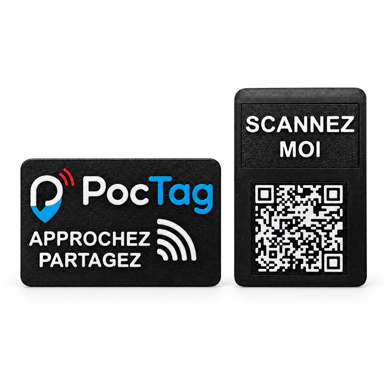 Carte PocTag noire avec technologie sans contact